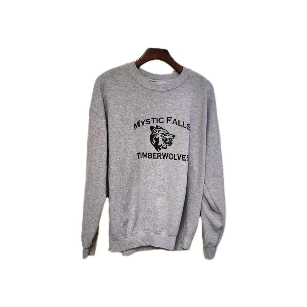 Mystic Falls Timberwolves Salvatore 17 Grey Sweatshirt Size Large